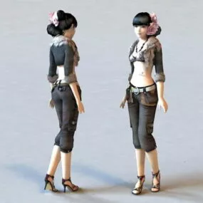 Beautiful Chinese Girl 3d model