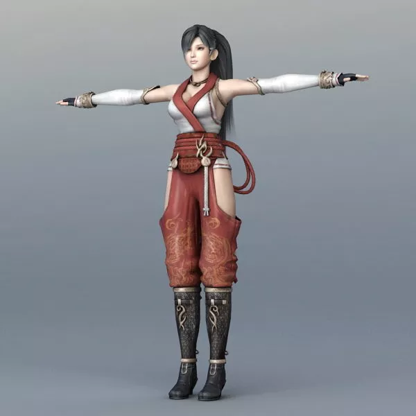 Anime Sword Fighter Female 3d model