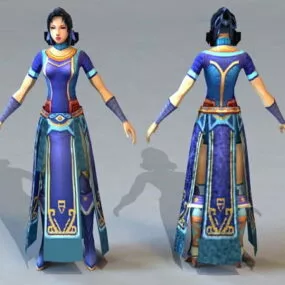 Beautiful Medieval Girl 3d model