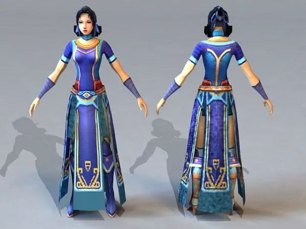 Beautiful Medieval Girl 3d model Beautiful Medieval Girl 3d model