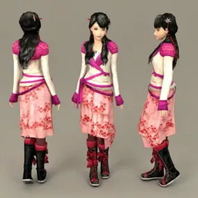 Beautiful Sweet Chinese Girl 3d model
