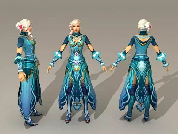 Magic Armor Warrior Mediaeval Character 3d model