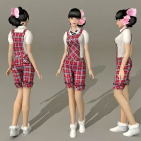 Beautiful Young Asian Girl 3d model