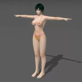 Beautiful Young Bikini Girl 3d model