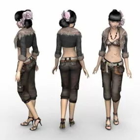 Beautiful Posh Girl 3d model