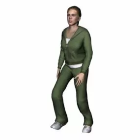 Beautiful Sportswoman Character 3d model