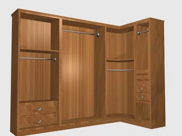Closet With Middle Shelf With Clothes 3d model
