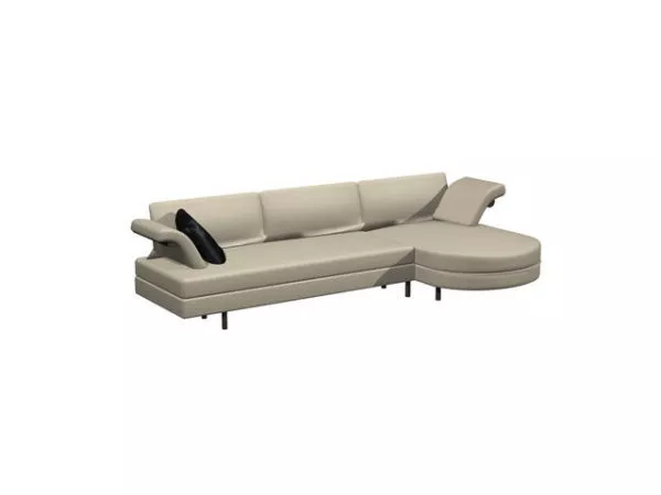 Beige Cloth Settee Couch 3d model Beige Cloth Settee Couch 3d model