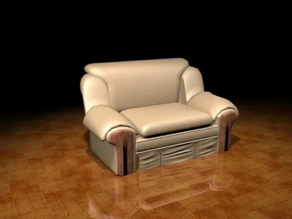 Beige Leather Reclining Sofa 3d model Beige Leather Reclining Sofa 3d model