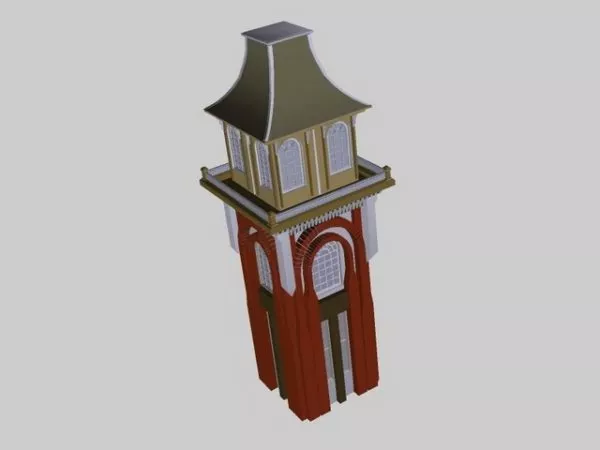 Alien Tower With Landscape 3d model