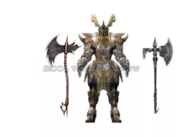 Warrior Girl Character With Rifle 3d model