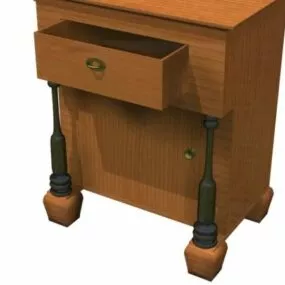 Biedermeier Bedside Table 3d model