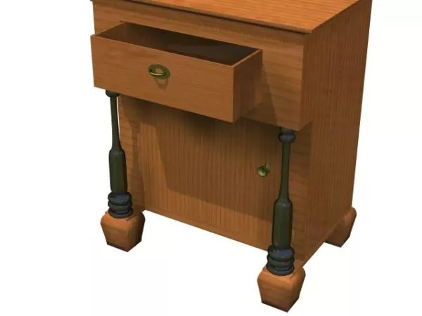 Nightstand Stylist Drawers 3d model