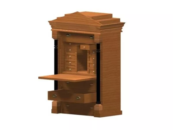 Biedermeier Bureau 3d model Biedermeier Bureau 3d model