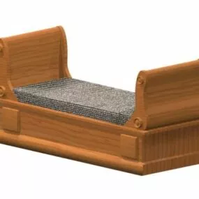 Biedermeier Sleigh Bed 3d model