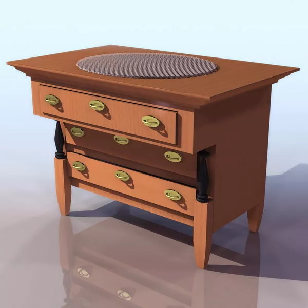 Biedermeier Style Commode 3d model Biedermeier Style Commode 3d model