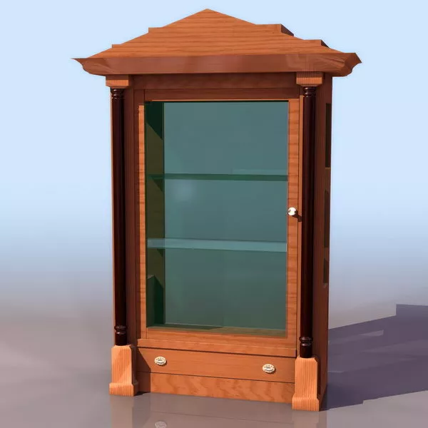 Biedermeier Style Display Cabinet 3d model Biedermeier Style Display Cabinet 3d model