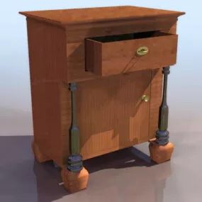 Biedermeier Style Nightstand 3d model