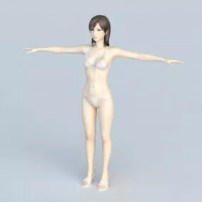 Bikini Woman T-pose 3d model