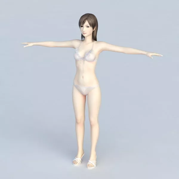 Bikini Woman T-pose 3d model Bikini Woman T-pose 3d model
