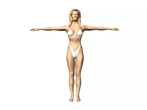 Character Female With Jean Pant 3d model