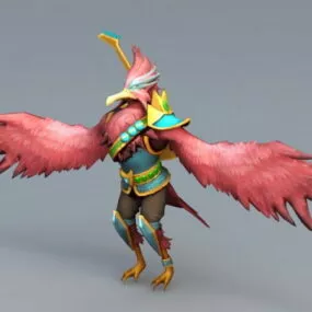 Bird Playing Guitar 3d model
