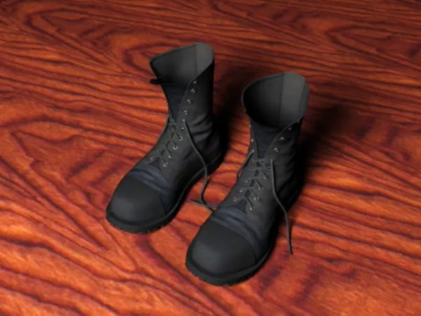 Black Combat Boot 3d model Black Combat Boot 3d model