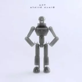 Black Stikfas Robot Character 3d model