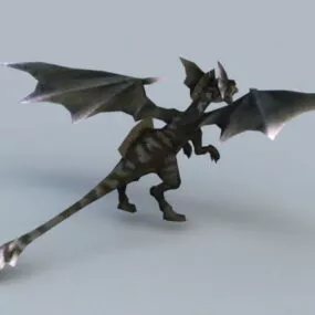 Black Tiny Dragon 3d model