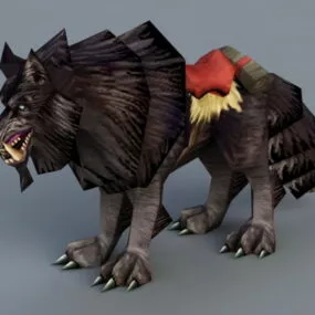 Black Wolf Character 3d model