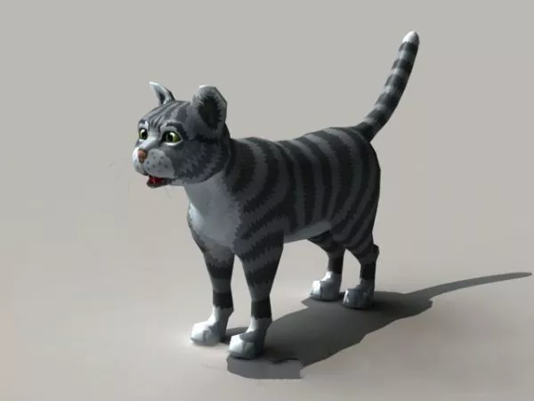 Black And Grey Cat Rigged 3d model Black And Grey Cat Rigged 3d model