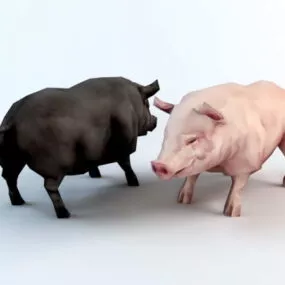 Black And Pink Pig 3d model