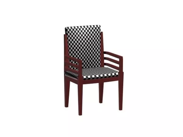Black And White Checker Arm Side Chair 3d model Black And White Checker Arm Side Chair 3d model