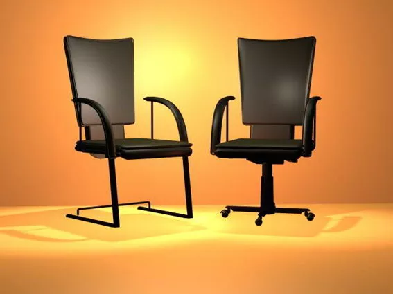 Black Cantilever Chair And Swivel Chair 3d model Black Cantilever Chair And Swivel Chair 3d model