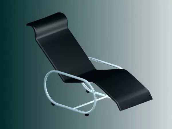 Black Chaise Lounge Chair 3d model Black Chaise Lounge Chair 3d model