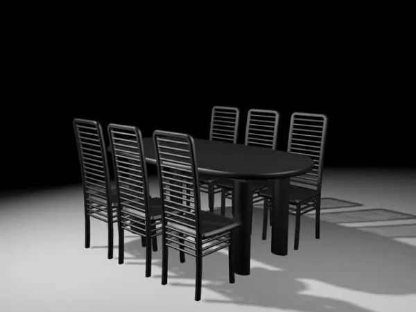 Black Dining Room Sets 3d model Black Dining Room Sets 3d model