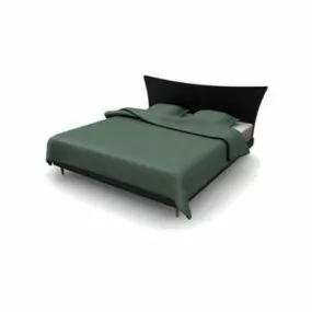 Black Double Bed 3d model