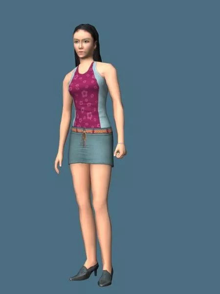 Black Hair Woman Rigged 3d model Black Hair Woman Rigged 3d model