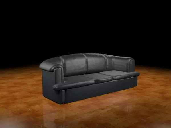 Black Leather Couch 3d model Black Leather Couch 3d model