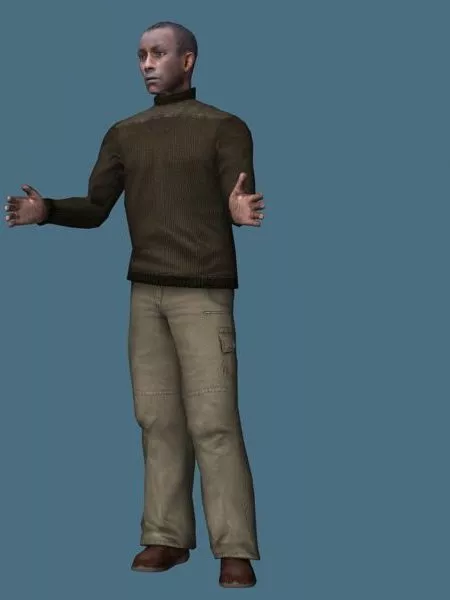 Black Man Standing & Rigged 3d model Black Man Standing & Rigged 3d model