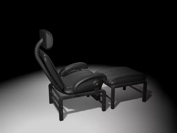 Black Recliner Chair With Ottoman 3d model Black Recliner Chair With Ottoman 3d model