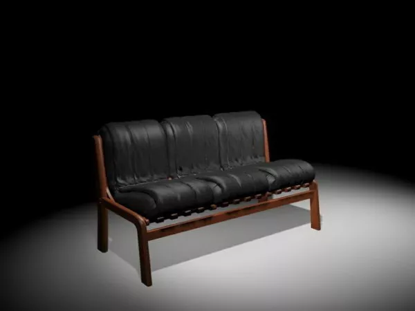 Black Settee Bench 3d model Black Settee Bench 3d model