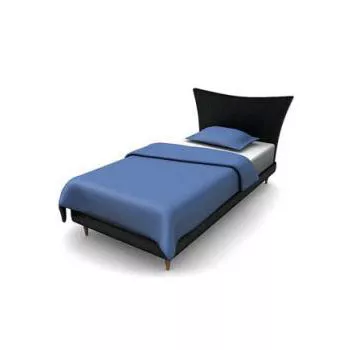 Black Single Bed 3d model Black Single Bed 3d model