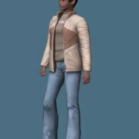 Black Woman In Casual Clothes Rigged 3d model