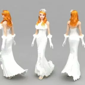 Blonde Bride Character 3d model