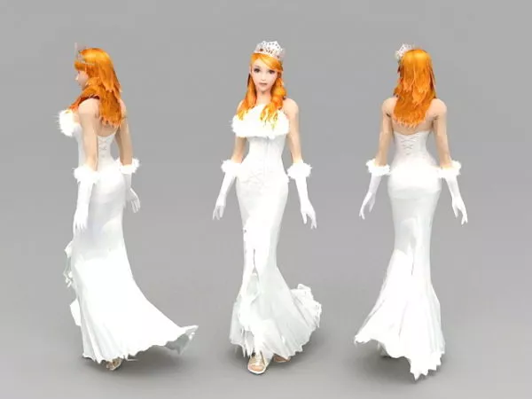 Blonde Bride Character 3d model Blonde Bride Character 3d model