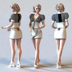 Blonde Maid 3d model