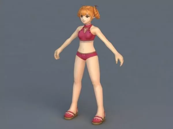 Blonde Teen Girl 3d model Blonde Teen Girl 3d model