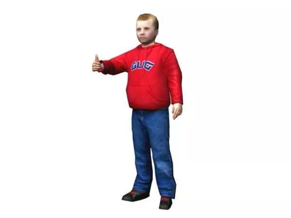 Little Boy Standing Pose Character 3d model