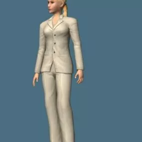 Blonde Business Woman Rigged 3d model